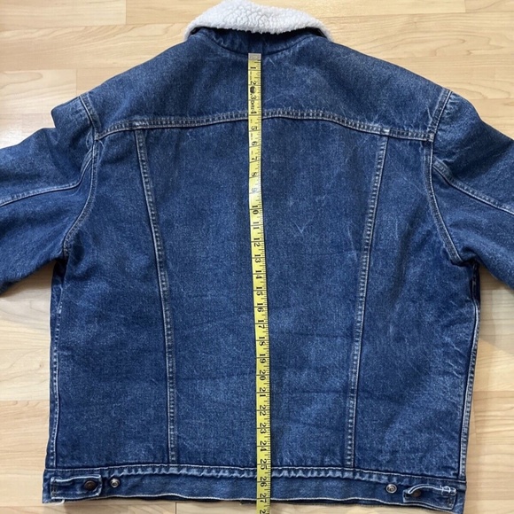 Levi's Authentic Sherpa Lined Denim Jacket VTG 1990’s Men's 50 L Made USA - Picture 10 of 13
